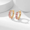 Wholesale Copper Inlaid Zircon Geometric Fashion Earring Buckles