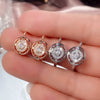 Wholesale Copper Inlaid Zircon Geometric Round Earrings For Women