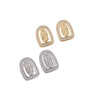 Wholesale Copper Inlaid Zircon Geometric Round Earrings