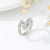 Wholesale Copper Inlaid Zircon Geometric Snake Ring