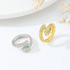 Wholesale Copper Inlaid Zircon Geometric Snake Ring