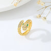 Wholesale Copper Inlaid Zircon Geometric Snake Ring