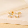 Wholesale Copper Inlaid Zircon Geometric Style Women's Earring
