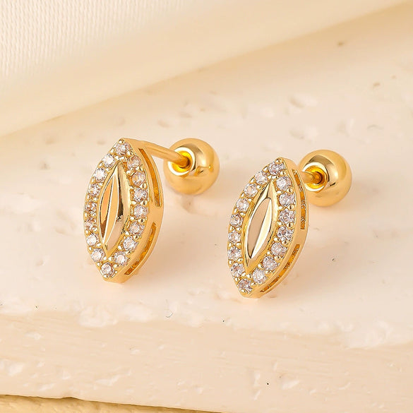 Wholesale Copper Inlaid Zircon Geometric Style Women's Earring