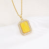 Wholesale Copper Inlaid Zircon Geometric Style Women's Fashion Light Luxury Square Necklace