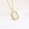 Wholesale Copper Inlaid Zircon Geometric Style Women's Fashion Light Luxury Square Necklace