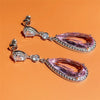 Wholesale Copper Inlaid Zircon Heartshaped Girls Earrings With Geometric Design