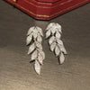 Wholesale Copper Inlaid Zircon Leaves Earrings For Women Fashion Style