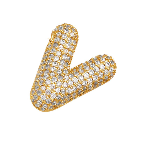 Wholesale Copper Inlaid Zircon Letter Pendant Necklace For Women Hiphop Style