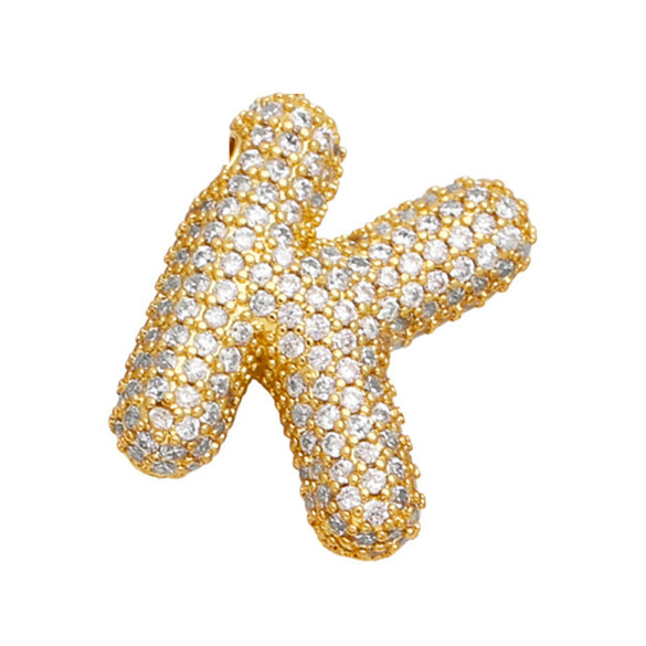 Wholesale Copper Inlaid Zircon Letter Pendant Necklace For Women Hiphop Style