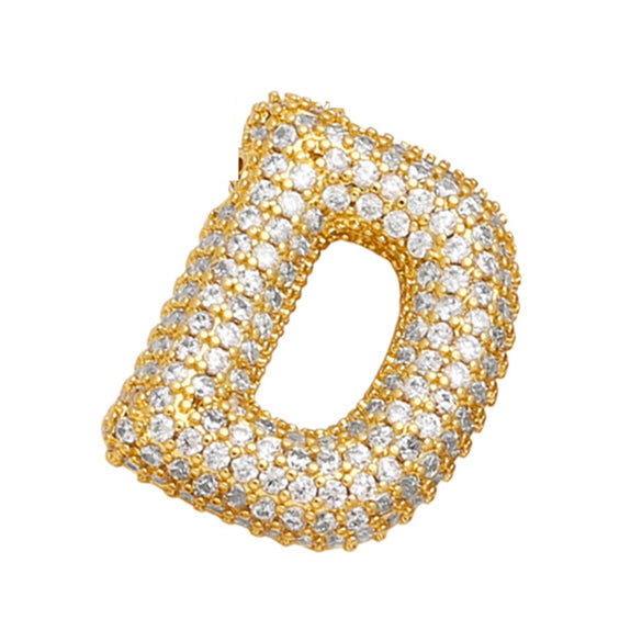 Wholesale Copper Inlaid Zircon Letter Pendant Necklace For Women Hiphop Style