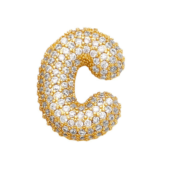 Wholesale Copper Inlaid Zircon Letter Pendant Necklace For Women Hiphop Style