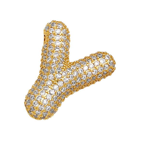 Wholesale Copper Inlaid Zircon Letter Pendant Necklace For Women Hiphop Style