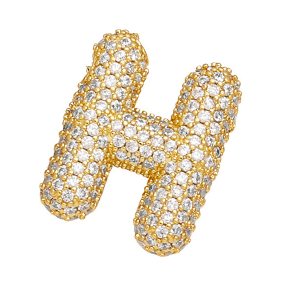 Wholesale Copper Inlaid Zircon Letter Pendant Necklace For Women Hiphop Style