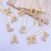 Wholesale Copper Inlaid Zircon Letter Pendant Necklace For Women Hiphop Style