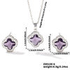 Wholesale Copper Inlaid Zircon Natural Plants And Flowers Style Fourleaf Clover Earrings And Necklace Twopiece Jewelry Set