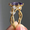 Wholesale Copper Inlaid Zircon Ring For Women Leaf Geometric Design