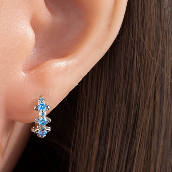 Wholesale Copper Inlaid Zircon Saturn Earring For Girls