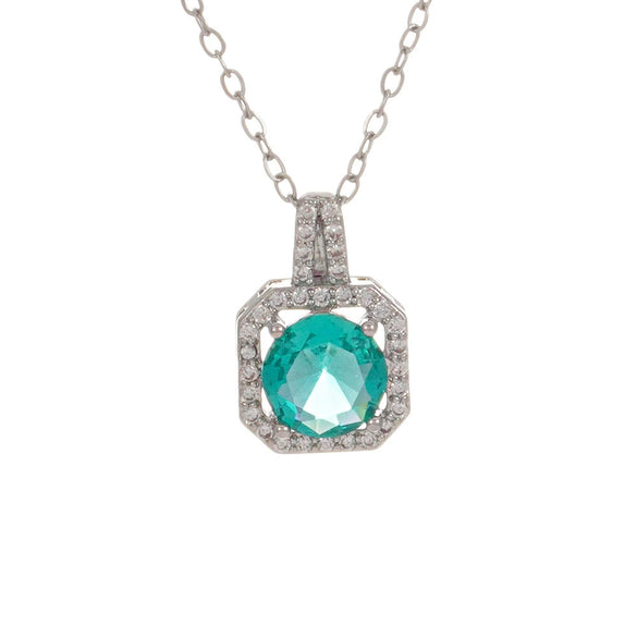 Wholesale Copper Inlaid Zircon Simple Style Square Perfume Bottle Pendant Necklace For Women With Electroplating