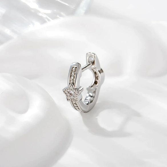 Wholesale Copper Inlaid Zircon Star And Moon Earrings For Women Simple Style