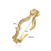 Wholesale Copper Inlaid Zircon Wave Heart Flower Sweet Style Dripping Oil Women's Ring