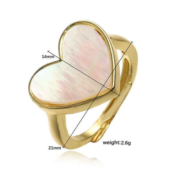 Wholesale Copper Inlaid Zircon Wave Heart Flower Sweet Style Dripping Oil Women's Ring