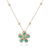 Wholesale Copper Inlaid Zirconia Fivepetal Flower Pendant Necklace Light Luxury Women's O Word Chain