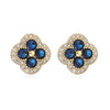Wholesale Copper Inlaid Zirconia Four Leaf Clover Flower Petal Light Luxury Women's Earrings