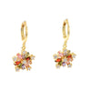 Wholesale Copper Inlaid Zirconium Earrings With Colorful Maple Leaf And Flower Shapes Electroplated Fashion Simple Stylish Versatile Women's Jewelry