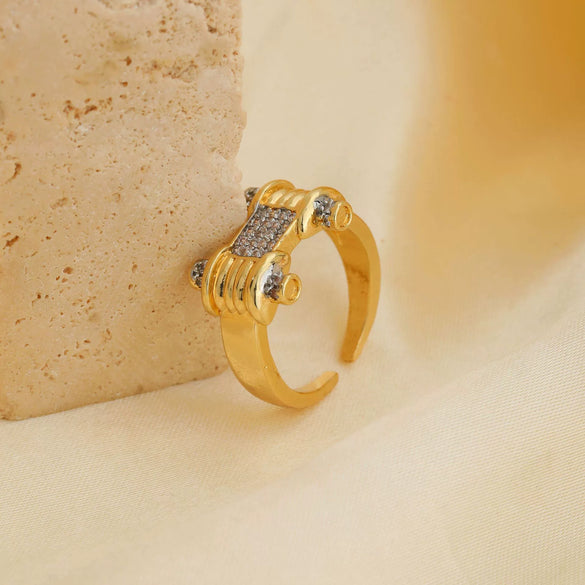 Wholesale Copper Inlaid Zirconium Geometric Asymmetrical Open Ring Earrings Handmade Electroplated Jewelry