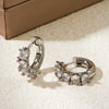 Wholesale Copper Inlaid Zirconium Minimalist Geometric Flower Style Electroplated Women's Earrings
