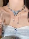 Wholesale Copper Insect Pattern Electroplating Butterfly Tassel Clavicle Necklace For Women