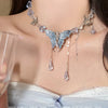 Wholesale Copper Insect Pattern Electroplating Butterfly Tassel Clavicle Necklace For Women