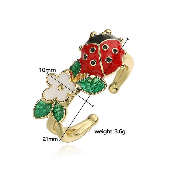 Wholesale Copper Insect Shaped Dripping Oil Ring For Lady And Unisex