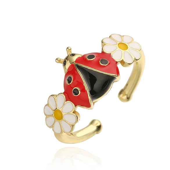 Wholesale Copper Insect Shaped Dripping Oil Ring For Lady And Unisex