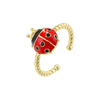 Wholesale Copper Insect Shaped Sweet Style Dripping Oil Ring For Women