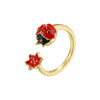 Wholesale Copper Insect Shaped Sweet Style Dripping Oil Ring For Women
