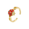 Wholesale Copper Insect Shaped Sweet Style Dripping Oil Ring For Women