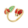 Wholesale Copper Insect Shaped Sweet Style Dripping Oil Ring For Women
