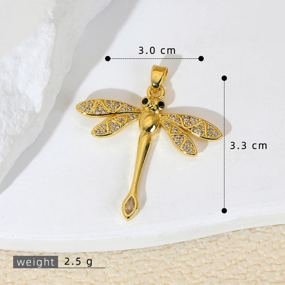 Wholesale Copper Insectshaped Pendant Jewelry With Micropaved Colorful Zircon And 18K Gold Plated Cartoon Style