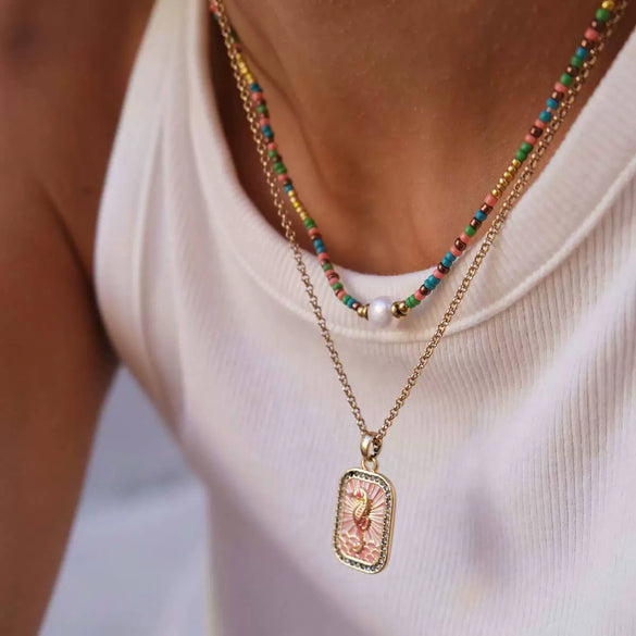 Wholesale Copper Jewelry Animal Zodiac Geometric Style Square Pendant Clavicle Chain For Women With Electroplating