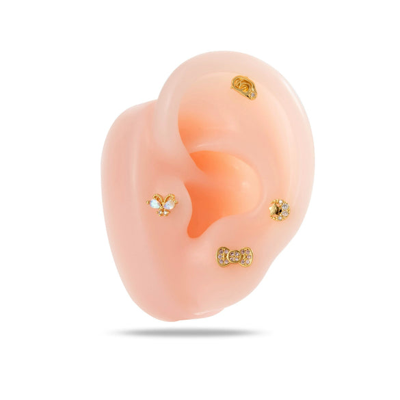Wholesale Copper Jewelry Fashion Allmatch Moon Bow Style With Flower Pattern For Women