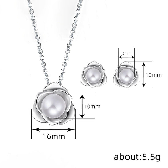 Wholesale Copper Jewelry Set With Floral Pattern Electroplating For Women Including Earrings And Necklaces