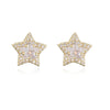 Wholesale Copper 18K Gold Plated Fivepointed Star Zircon Women's Micropaved Earrings