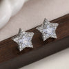 Wholesale Copper 18K Gold Plated Fivepointed Star Zircon Women's Micropaved Earrings
