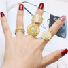 Wholesale Copper 18K Gold Plated Flower Cross Ring With Zircon Simple Style Unisex