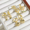 Wholesale Copper 18K Gold Plated Flower Sunflower Earrings For Women