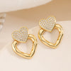 Wholesale Copper 18K Gold Plated Geometric Love Earrings For Women Minimalist Style