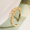 Wholesale Copper 18K Gold Plated Geometric Opening Ring For Women With Microsetting