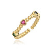Wholesale Copper 18K Gold Plated Geometric Opening Ring For Women With Microsetting